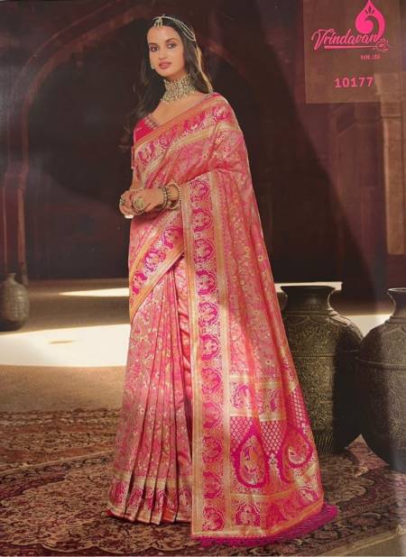 Pink Colour VRINDAVAN 25 Heavy Designer Fancy Festive Wear Saree Collection 10177